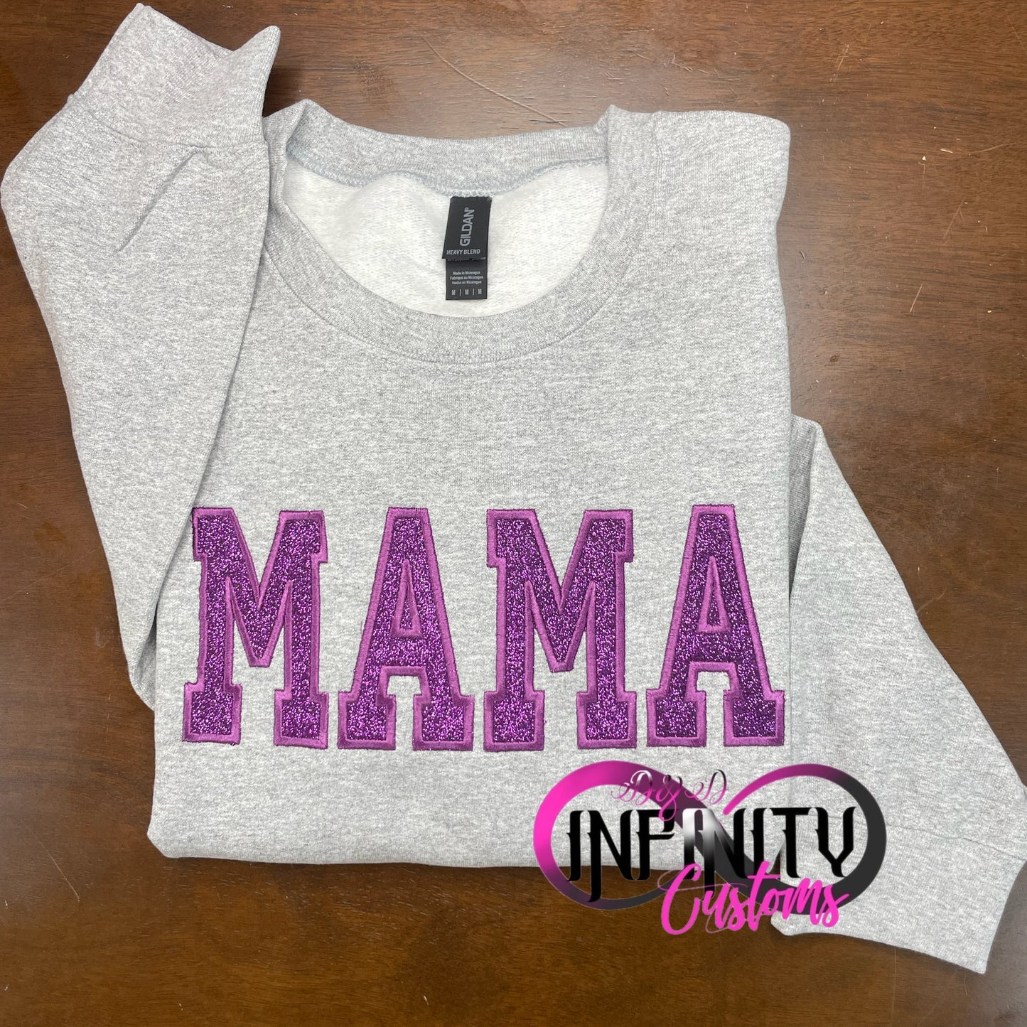 Mama Glitter Embroidered Sweatshirt