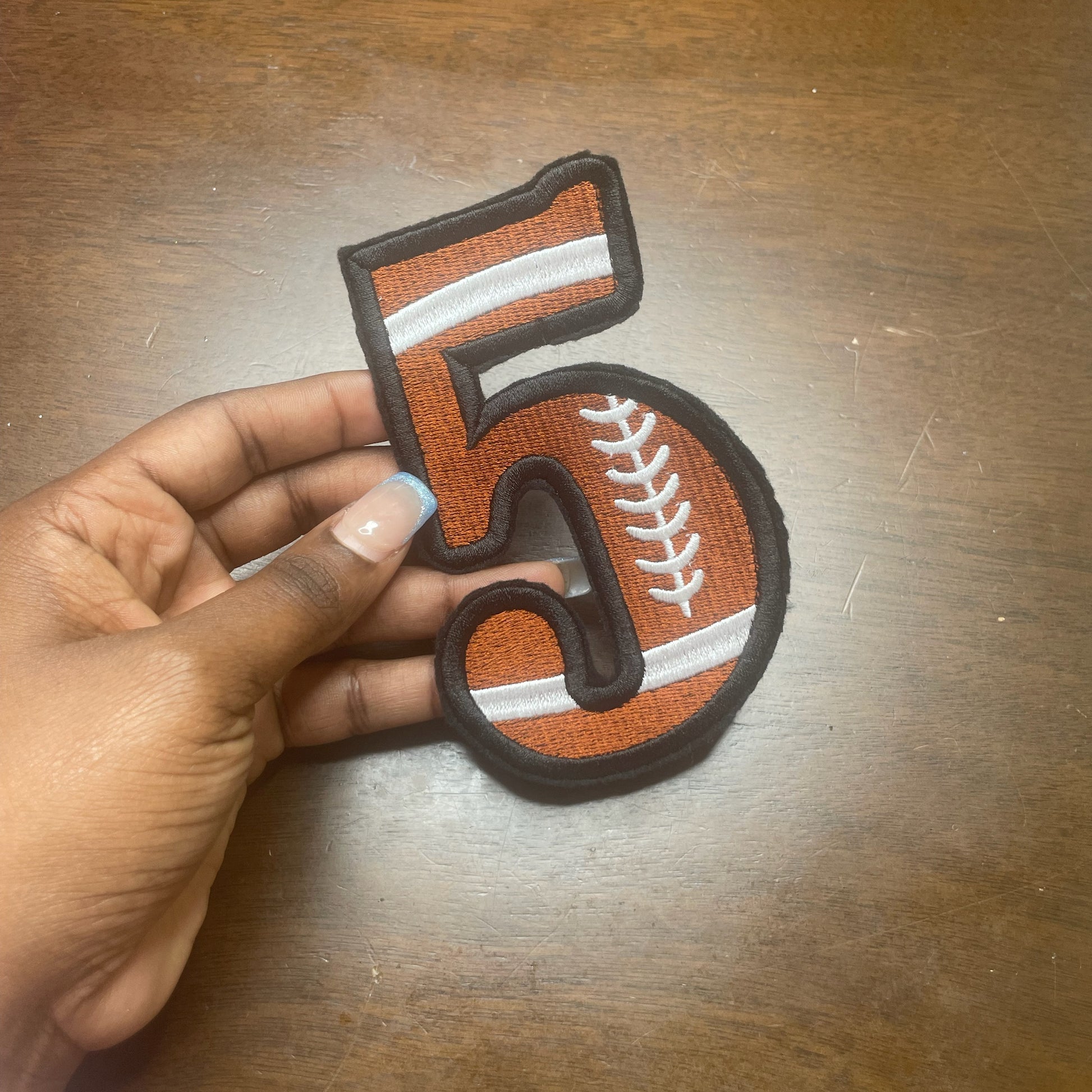 Embroidered Football Number Iron On Patch