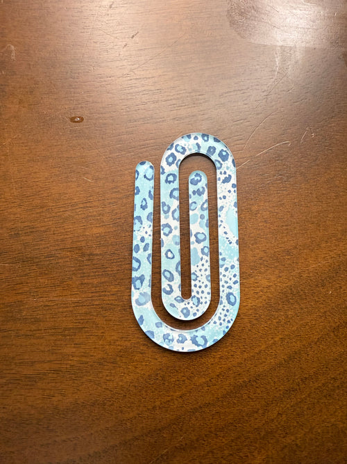 Blue Cheetah Print Jumbo Paperclip