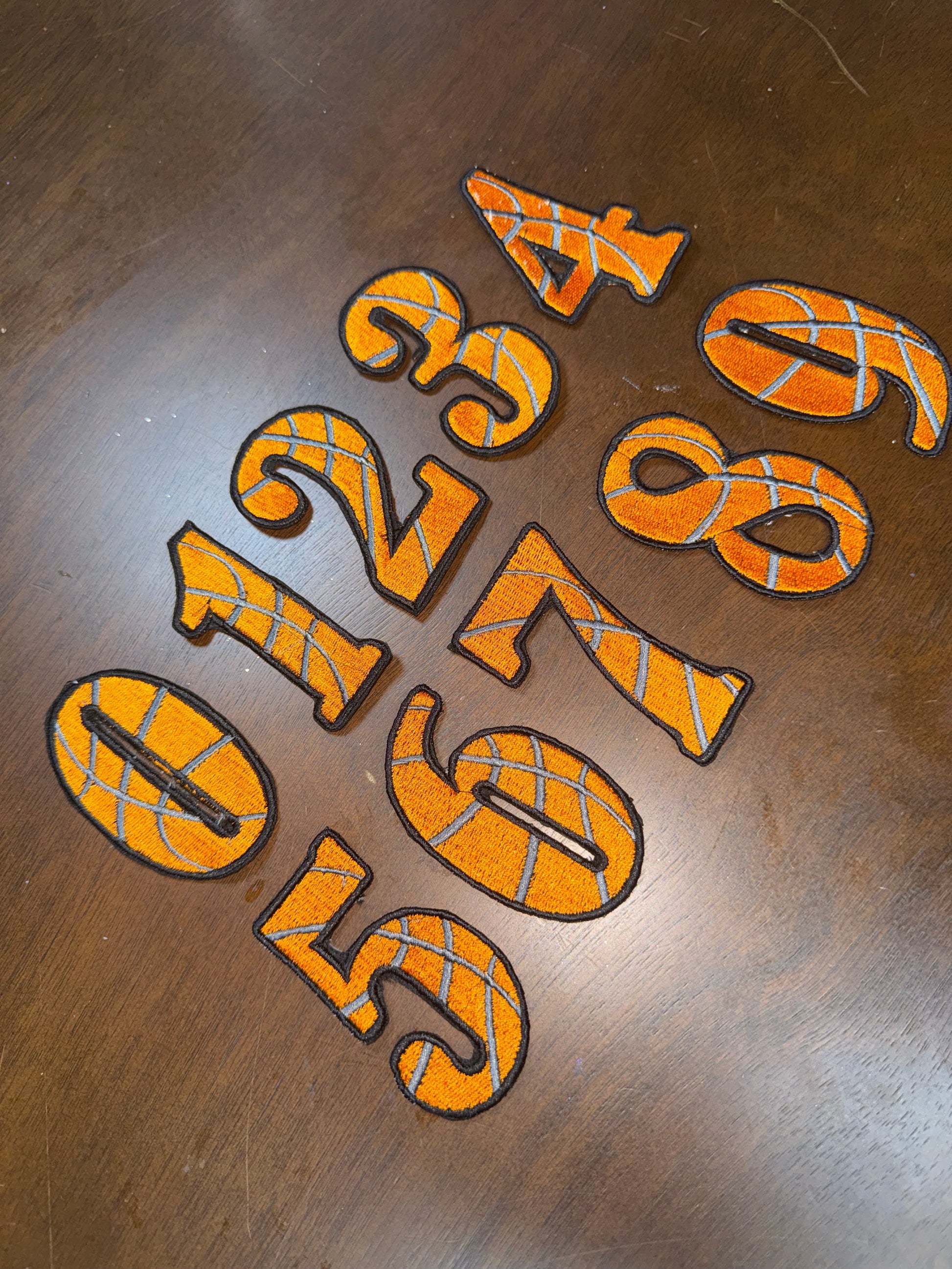 Embroidered Basketball Number Iron On Patch