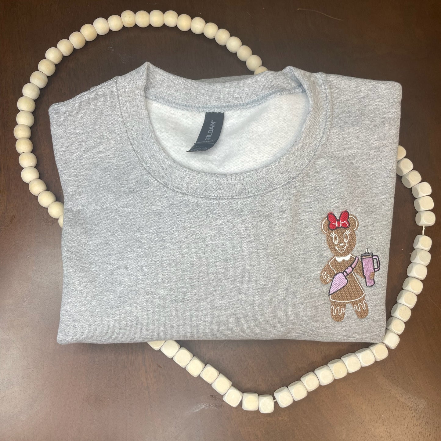 Christmas Gingerbread Embroidered Sweatshirt