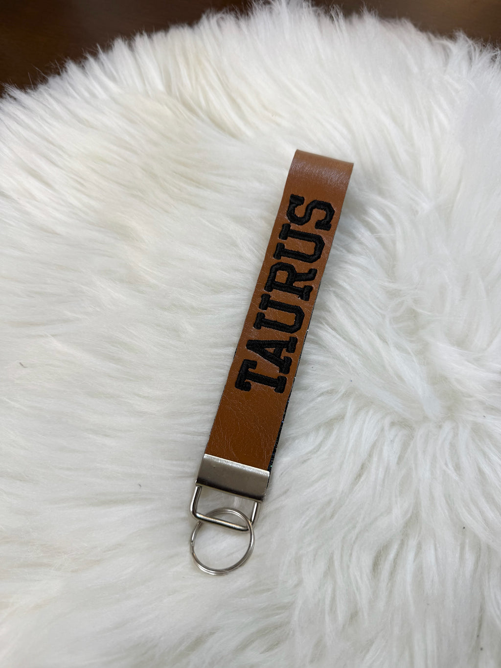 Zodiac Wristlet Keychain- Faux Leather